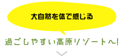 過ごしやすい高原リゾートへ